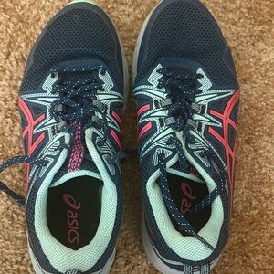 ASICS Women's Navy and Coral Athletic Shoes